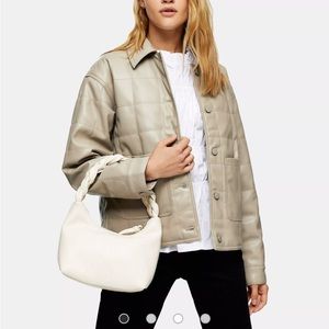 Top Shop Faux Leather Button Up Jacket - NWOT